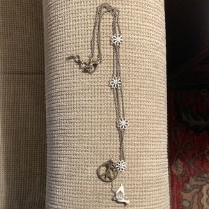 Lucky Brand Peace Sign & Dove Necklace